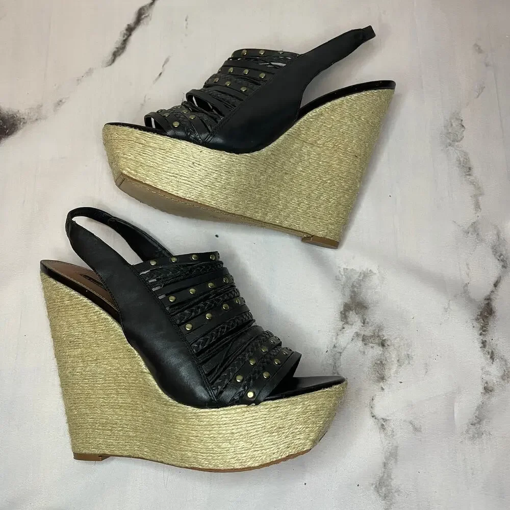 Steve by Steven Madden Breannaa Slingback Espadrille Wedge Sandals 9.5